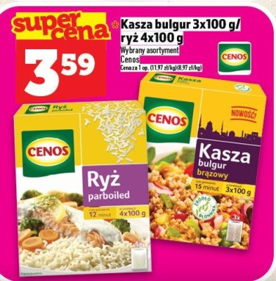 Kasza bulgur 3x100 g/ ryż 4x 100 g Wybrany asortyment Cenos promocja w TOPAZ