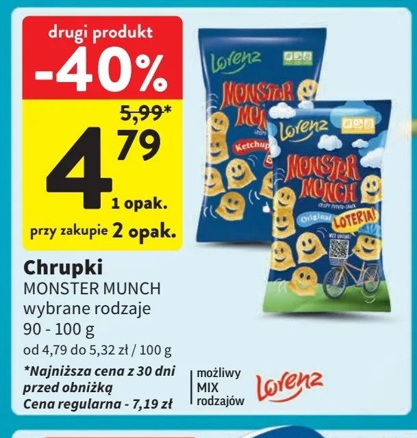 Chrupki ketchup Lorenz monster munch promocja