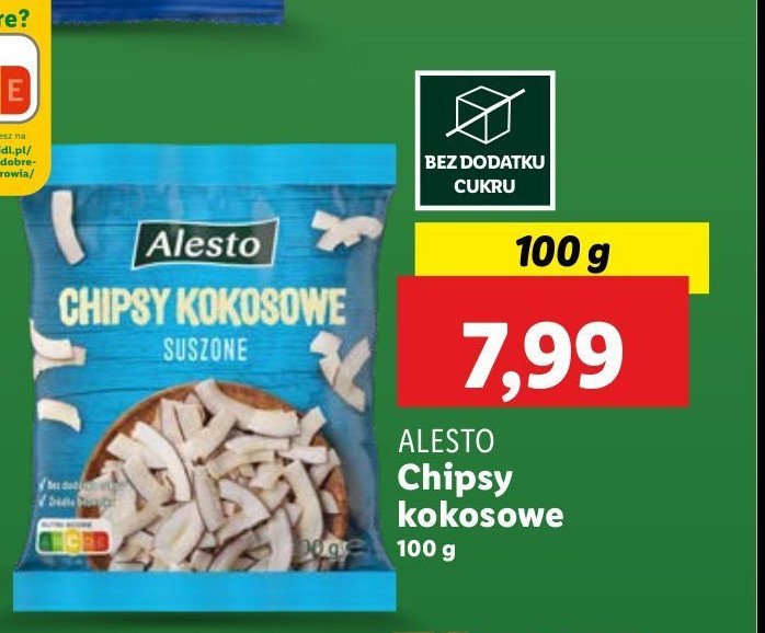 Chipsy kokosowe Alesto promocja