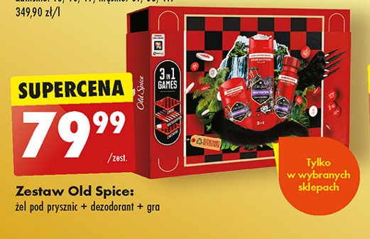 Zestaw w pudełku gamebox: żel pod prysznic 250 ml + dezodorant 150 ml + dezodorant w sztyfcie + 3 gry planszowe Old spice zestaw promocja