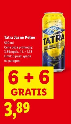 Piwo Tatra Jasne Pełne promocja w Lidl