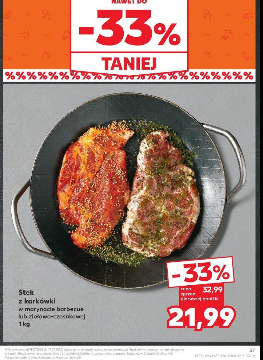 Stek z karkówki w marynacie barbecue promocja