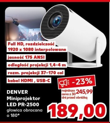 Projektor DENVER Miniprojektor LED PR-2500 promocja w Kaufland