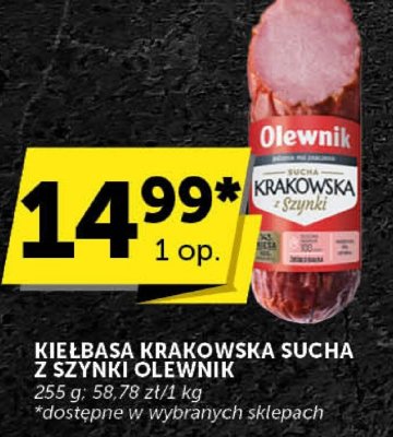 Kiełbasa Krakowska Sucha z Szynki Olewnik promocja w Euro Sklep
