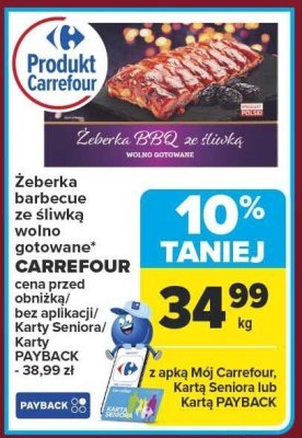 Żeberka barbecue ze śliwką wolno gotowane CARREFOUR promocja w Carrefour