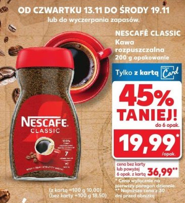 Kawa rozpuszczalna 200 g Classic promocja w Kaufland