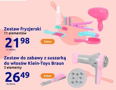 Zestaw do zabawy z suszarką do włosów Klein-Toys Braun 3 elementy promocja w Action