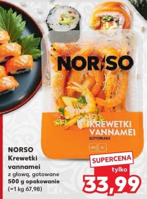 Krewetki vannamei z głową, gotowane promocja w Kaufland
