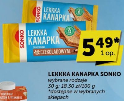 Lekka kanapka Sonko czekoladowa promocja w ABC