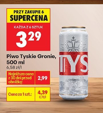 Piwo Tyskie Gronie, 500 ml promocja w Biedronka