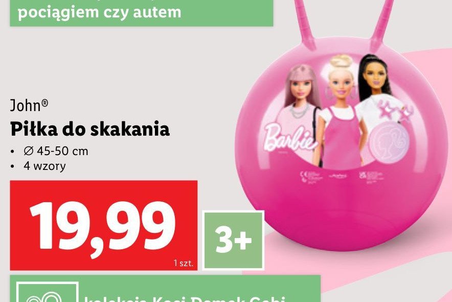Piłka do skakania barbie John promocja w Lidl
