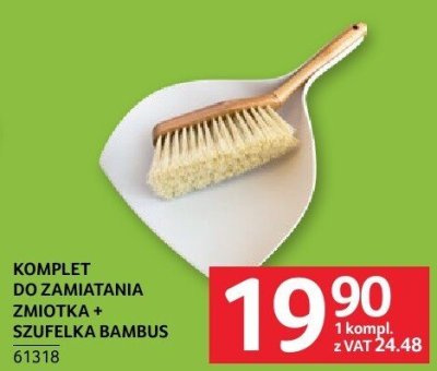 Komplet do zamiatania zmiotka + szufelka Bambus promocja w Selgros