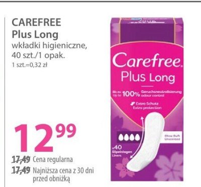 Wkładki higieniczne Plus Long promocja w Hebe