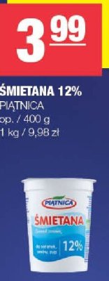 Śmietana 12% Piątnica promocja w SPAR