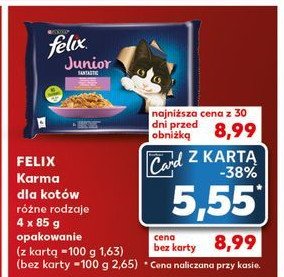 Karma dla kota kurczak + łosoś Purina felix junior promocja