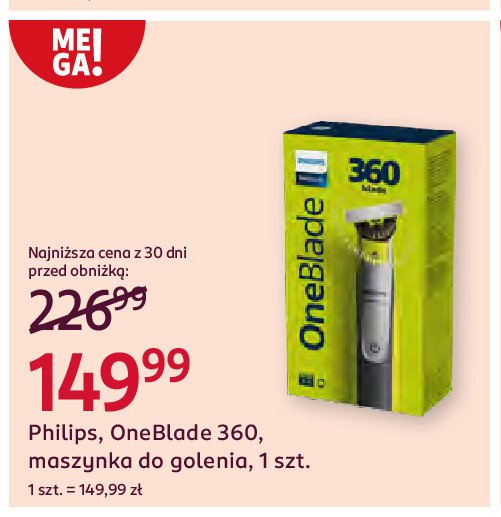 Golarka hybrydowa 360qp2834/20 Philips oneblade promocja w Rossmann