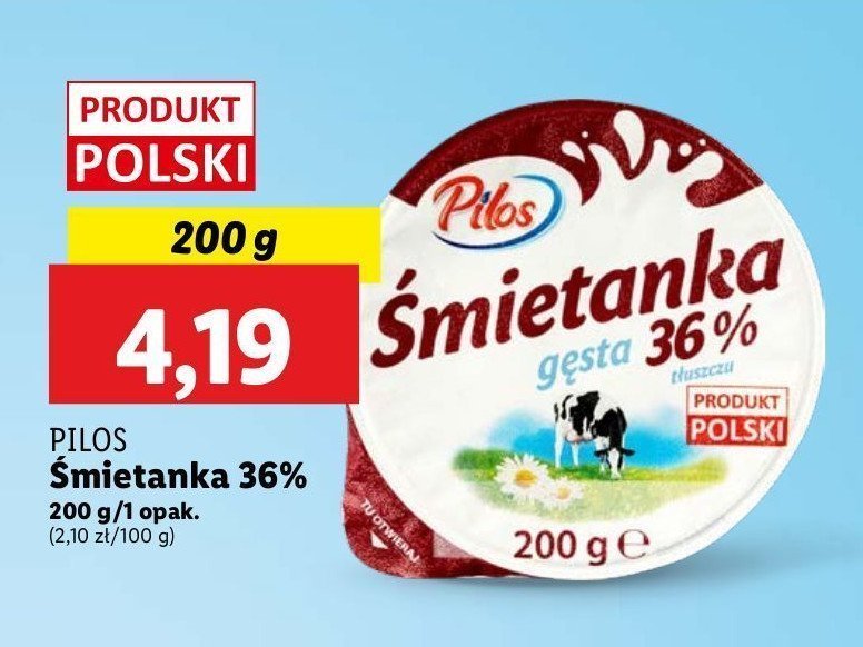 Śmietanka 36 % Pilos promocja