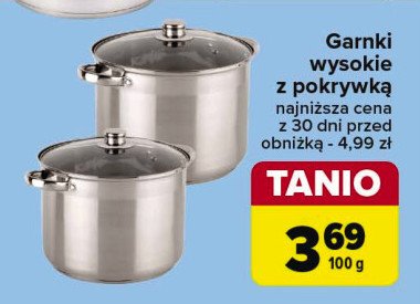 Garnki stock pot wysokie z pokrywą żaroodporną promocja