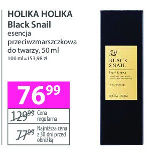 Kremowa esencja z ekstraktem ze śluzu czarnego ślimaka Holika holika black snail promocja