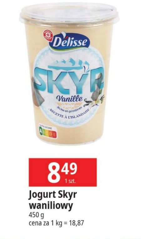 Jogurt skyr waniliowy Wiodąca marka delisse promocja