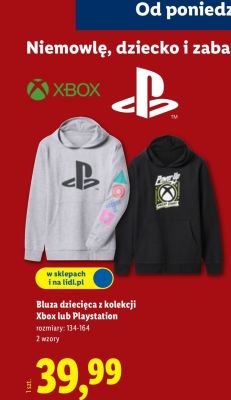 Bluza dziecięca z kolekcji Xbox lub Playstation Lidl promocja