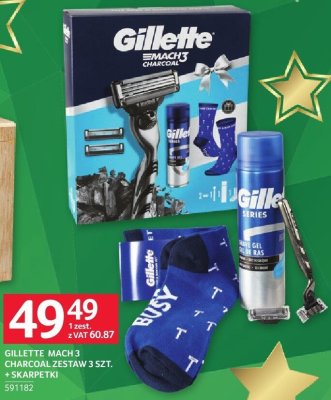 Gillette Mach 3 Charcoal Zestaw 3 szt. + Skarpetki promocja w Selgros