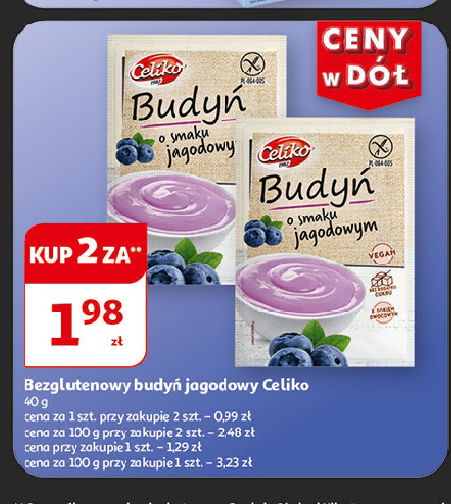 Budyń jagodowy Celiko promocja