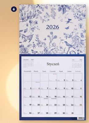 Kalendarz ścienny jednodzienny 58x32 cm promocja w Biedronka
