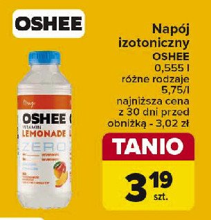 Napój pomarańcza Oshee vitamin lemonade zero promocja