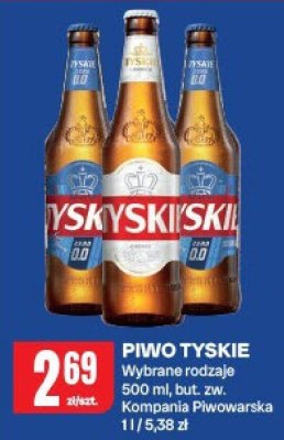 Piwo Tyskie wybrane rodzaje Kompania Piwowarska promocja w Chorten