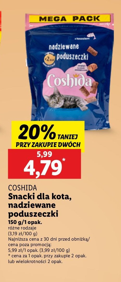 Snacki dla kota poduszeczki z łososia Coshida promocja