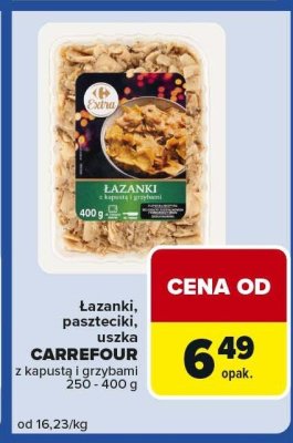 Łazanki, paszteciki, uszka CARREFOUR z kapustą i grzybami promocja w Carrefour Express