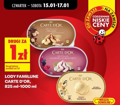 Lody familijne Carte D'Or Vanilla promocja w Biedronka