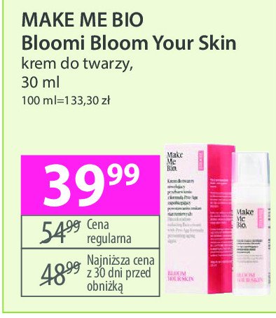 Krem do twarzy bloom bloom your skin Make me bio promocja