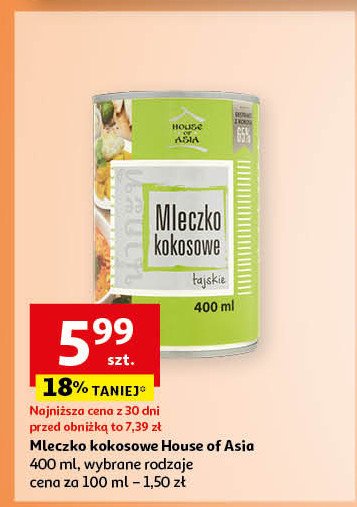 Mleczko kokosowe tajskie House of asia promocja