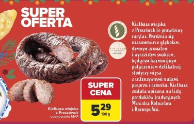 Kiełbasa wiejska z Proszówek promocja w Carrefour