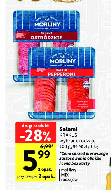 Salami pepperoni plastry Morliny promocja
