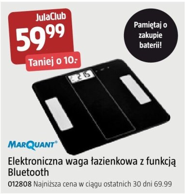 Elektroniczna waga łazienkowa z funkcją Bluetooth MarQuant promocja w Jula