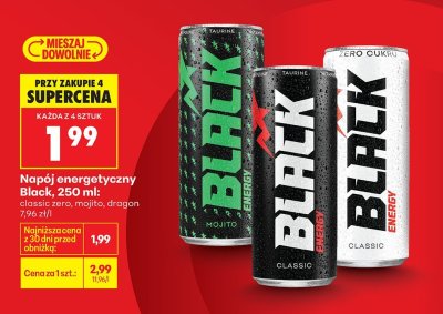 Napój energetyczny Black Classic Zero Cukru 250 ml promocja w Biedronka