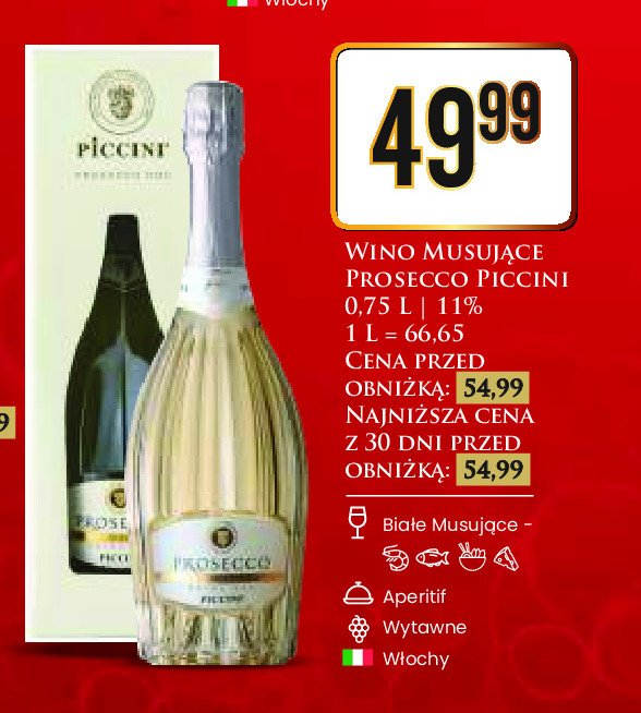 Wino Piccini prosecco promocja w Dino