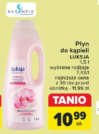 Płyn do kąpieli rose & milk Luksja creamy & soft promocja