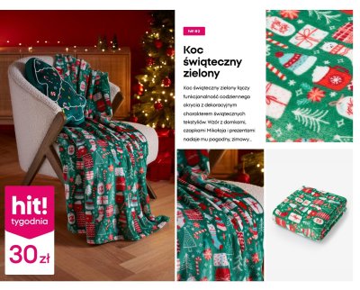 Koc świąteczny zielony promocja w Pepco