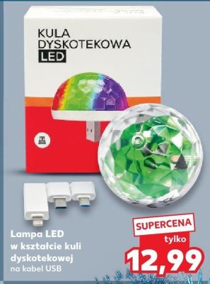 Lampo LED w kształcie kuli dyskotekowej na kabel USB promocja w Kaufland
