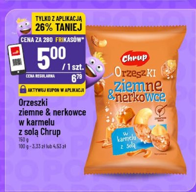 Orzeszki ziemne & nerkowce w karmelu z solą Chrup promocja w POLOmarket