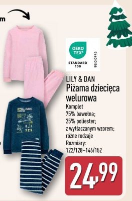 Piżama dziecięca welurowa komplet promocja w Aldi