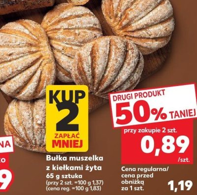 Bułka muszelka z kiełkami żyta promocja w Kaufland