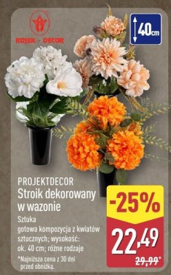 Stroik dekorowany w wazonie promocja w Aldi