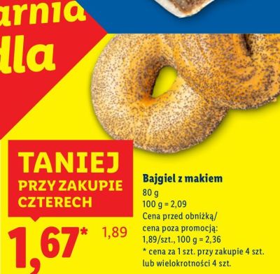 Bajgiel z makiem promocja w Lidl