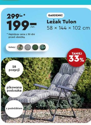 Leżak tulon 58 x 144 x 102 cm Gardenic promocja