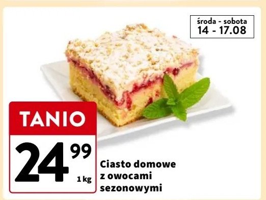 Ciasto domowe z owocami sezonowymi promocja